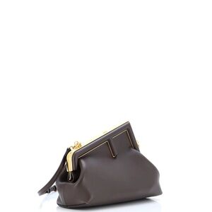 Fendi First Leather Clutch Brown
